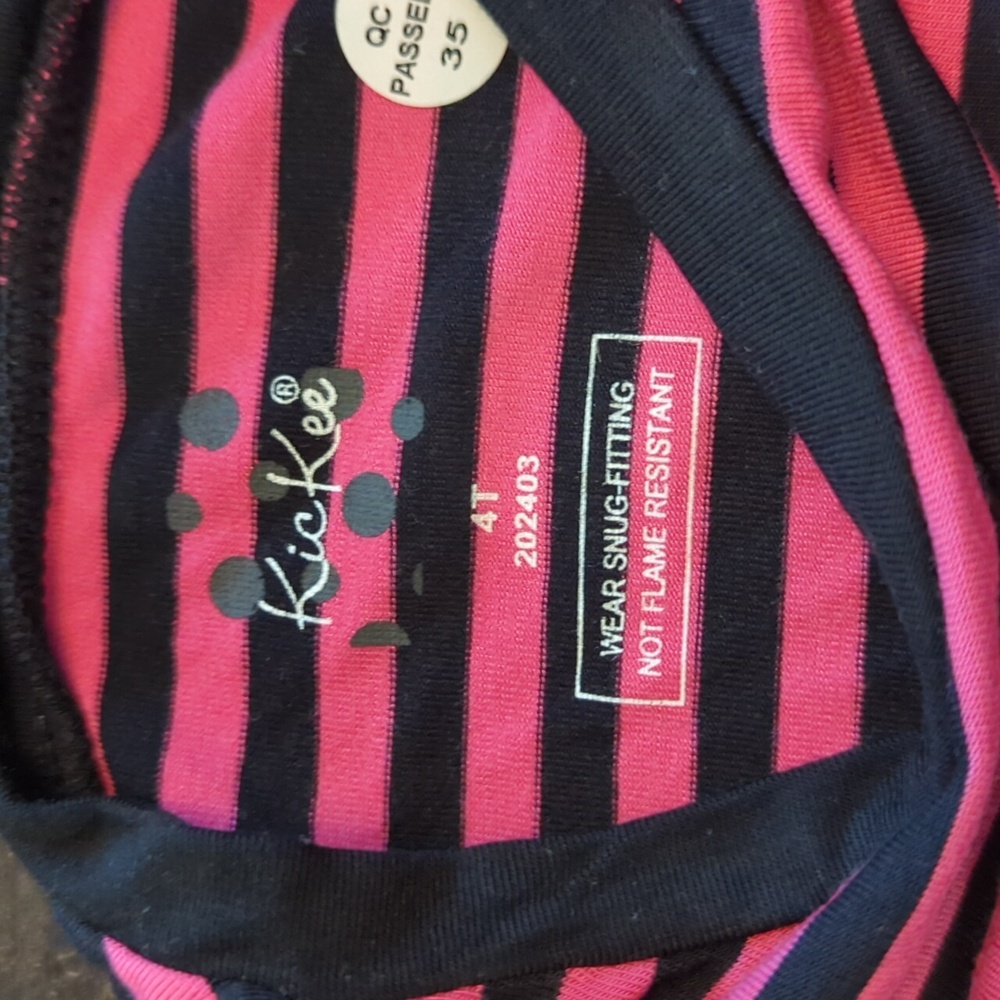 SS PJ's Pink Stripes 4T - Picture 3 of 4